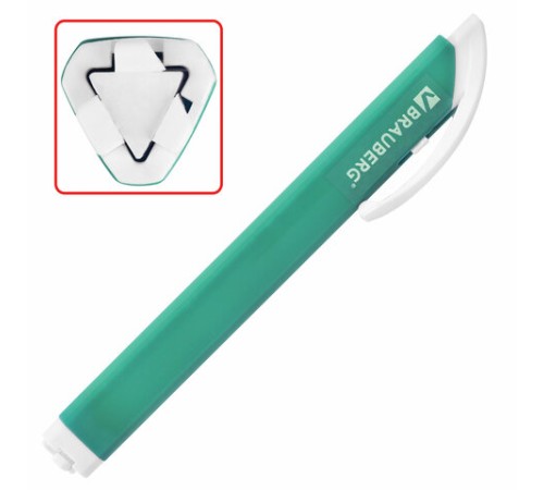 Ластик выдвижной + 2 сменных ластика BRAUBERG 