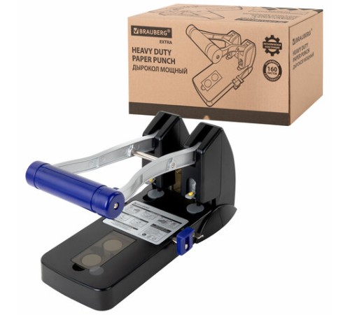 Дырокол металлический МОЩНЫЙ BRAUBERG 