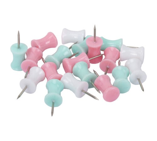 Силовые кнопки-гвоздики BRAUBERG PASTEL, пастельные цвета, 30 штук, 12 мм, 272756