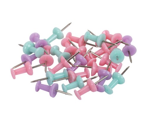 Силовые кнопки-гвоздики BRAUBERG PASTEL, пастельные цвета, 50 штук, 10 мм, 272758
