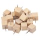 Силовые кнопки-гвоздики BRAUBERG WOOD, деревянные (кубики), 50 штук, 10 мм, 272762