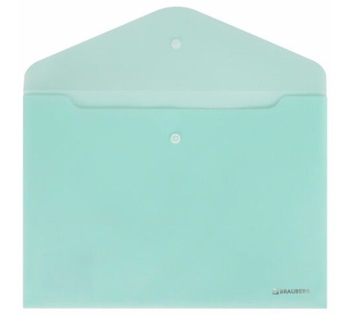 Папка-конверт с кнопкой А4, КОМПЛЕКТ 8 шт., пастельные цвета ассорти, BRAUBERG 