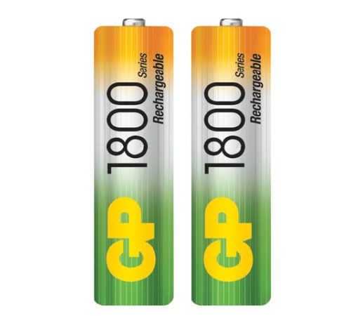 Батарейки аккумуляторные Ni-Mh пальчиковые КОМПЛЕКТ 2 шт., АА (HR6) 1800 mAh, GP, 180AAHC-2DECRC2 Батарейки аккумуляторные Ni-Mh пальчиковые КОМПЛЕКТ 2 шт., АА (HR6) 1800 mAh, GP, 180AAHC-2DECRC2