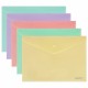 Папка-конверт с кнопкой А4, КОМПЛЕКТ 5 шт., пастельные цвета ассорти, BRAUBERG 