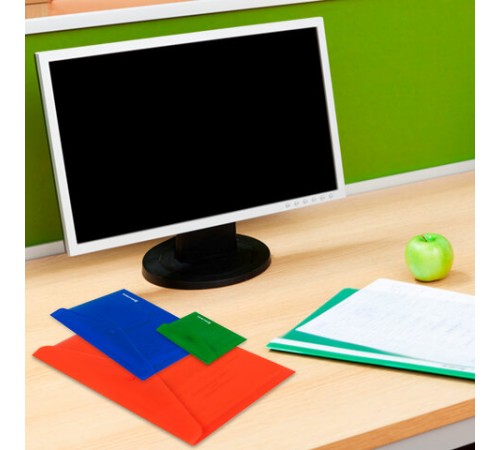 Папка-конверт с кнопкой КОМПЛЕКТ 15 шт., А4, А5, А6 по 5 шт., цвета ассорти, BRAUBERG, 0,18 мм, 272867