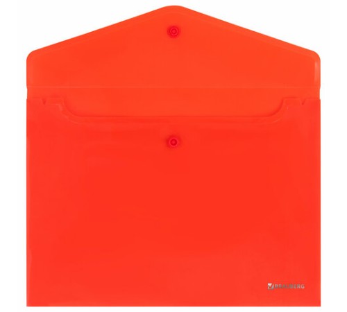 Папка-конверт с кнопкой КОМПЛЕКТ 15 шт., А4, А5, А6 по 5 шт., цвета ассорти, BRAUBERG, 0,18 мм, 272867