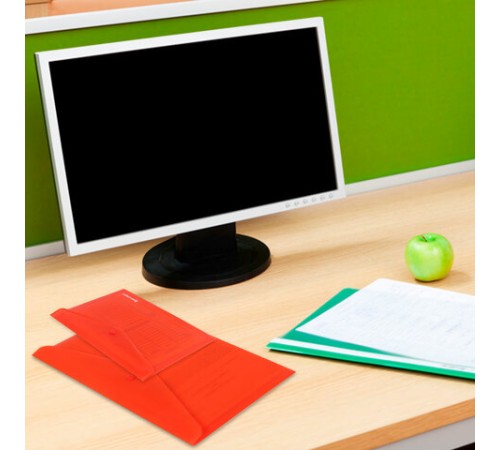 Папка-конверт с кнопкой КОМПЛЕКТ 10 шт., А4, А5 по 5 шт., цвета ассорти, BRAUBERG, 0,18 мм, 272868