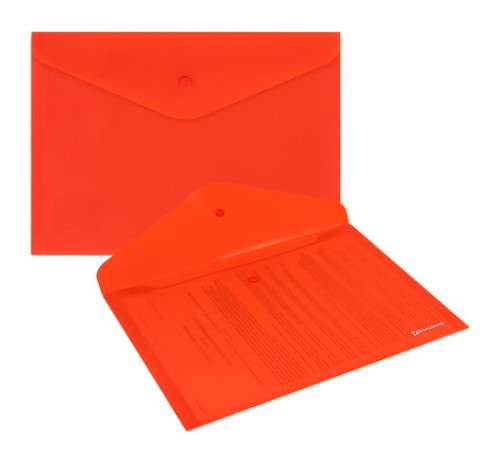 Папка-конверт с кнопкой КОМПЛЕКТ 10 шт., А4, А5 по 5 шт., цвета ассорти, BRAUBERG, 0,18 мм, 272868