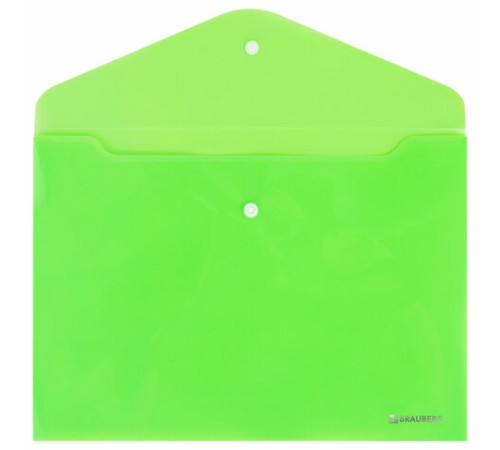 Папка-конверт с кнопкой А4, КОМПЛЕКТ 8 шт., яркие неоновые цвета ассорти, BRAUBERG 