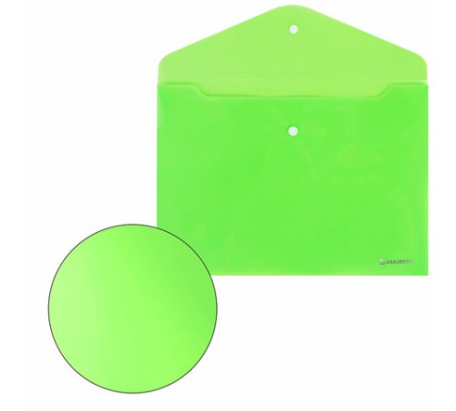 Папка-конверт с кнопкой А4, КОМПЛЕКТ 8 шт., яркие неоновые цвета ассорти, BRAUBERG 