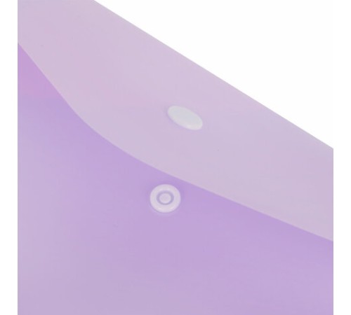 Папка-конверт с кнопкой BRAUBERG Pastel, А4, матовая непрозрачная лиловая, ПРОЧНАЯ, 0,2 мм, 272881