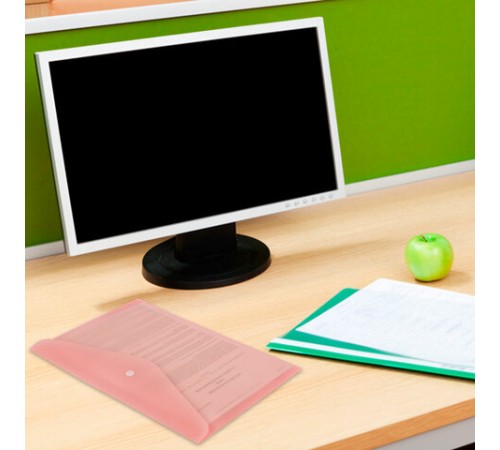 Папка-конверт с кнопкой BRAUBERG 