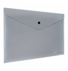 Папка-конверт с кнопкой СЕРЕБРИСТАЯ BRAUBERG 