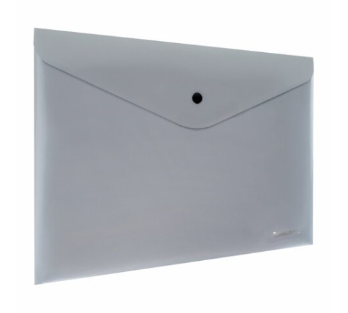 Папка-конверт с кнопкой СЕРЕБРИСТАЯ BRAUBERG 