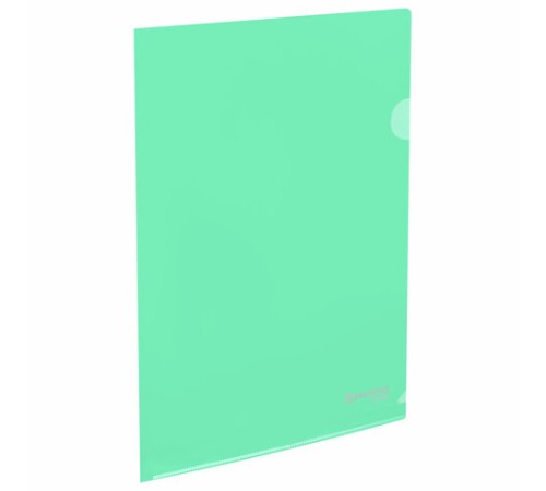 Папка-уголок жесткая, непрозрачная, А4, цвет мятный, 0,15 мм, BRAUBERG PASTEL, 272892