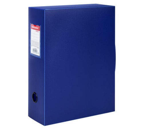 Короб архивный 330х245х100 мм, пластик разборный, до 900 листов, синий, 0,9 мм, BRAUBERG EXTRA, 272894