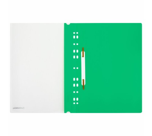 Скоросшиватель пластиковый с перфорацией BRAUBERG EXTRA, А4, 140/180 мкм, зеленый, 272896