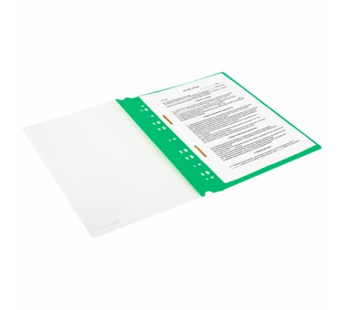 Скоросшиватель пластиковый с перфорацией BRAUBERG EXTRA, А4, 140/180 мкм, зеленый, 272896