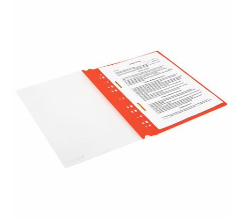 Скоросшиватель пластиковый с перфорацией BRAUBERG EXTRA, А4, 140/180 мкм, красный, 272898