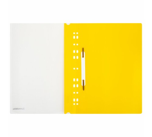 Скоросшиватель пластиковый с перфорацией BRAUBERG EXTRA, А4, 140/180 мкм, желтый, 272899