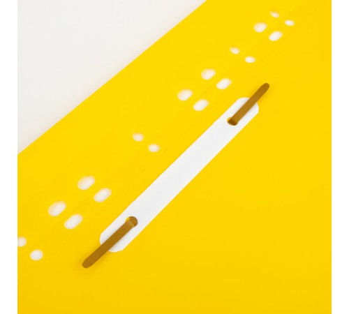 Скоросшиватель пластиковый с перфорацией BRAUBERG EXTRA, А4, 140/180 мкм, желтый, 272899