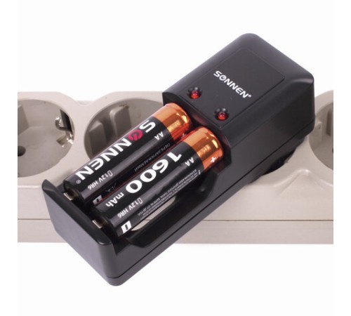 Батарейки аккумуляторные Ni-Mh пальчиковые КОМПЛЕКТ 2 шт., АА (HR6) 1600 mAh, SONNEN, 454233 Батарейки аккумуляторные Ni-Mh пальчиковые КОМПЛЕКТ 2 шт., АА (HR6) 1600 mAh, SONNEN, 454233