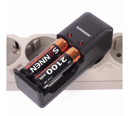 Батарейки аккумуляторные Ni-Mh пальчиковые КОМПЛЕКТ 2 шт., АА (HR6) 2100 mAh, SONNEN, 454234 Батарейки аккумуляторные Ni-Mh пальчиковые КОМПЛЕКТ 2 шт., АА (HR6) 2100 mAh, SONNEN, 454234