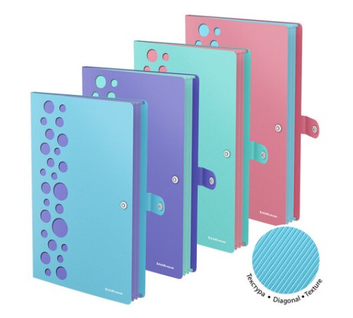 Папка-органайзер на кнопке 4 отделения, ERICH KRAUSE 