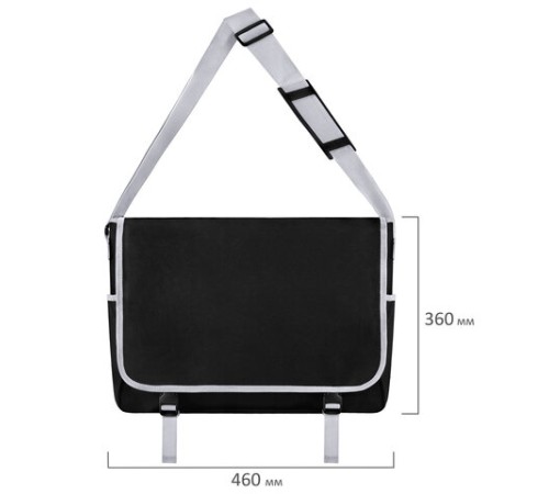 Сумка для художника БОЛЬШАЯ А3+ (46 см х 36 см), 3 отделения, черная, BRAUBERG ART CLASSIC, 272983