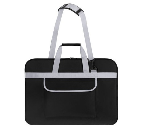 Сумка для художника СУПЕР РАЗМЕР А2+ (62 см х 45 см), чёрная, накладной карман, BRAUBERG ART CLASSIC, 272986