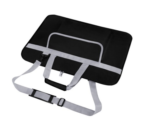 Сумка для художника СУПЕР РАЗМЕР А2+ (62 см х 45 см), чёрная, накладной карман, BRAUBERG ART CLASSIC, 272986