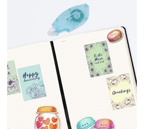 Клей-лента BRAUBERG STANDARD, 6 мм х 8 м, корпус матовый голубой, блистер, 273027