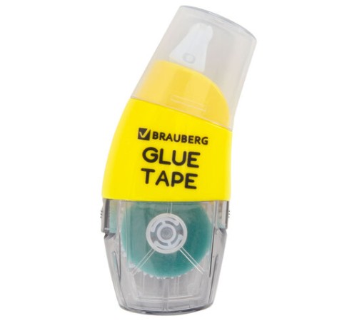 Клей-лента BRAUBERG SPECIAL, 6 мм х 8 м, корпус жёлтый, блистер, 273028