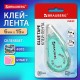 Клей-лента BRAUBERG MAXI, 6 мм х 15 м, корпус зеленый, блистер, 273029