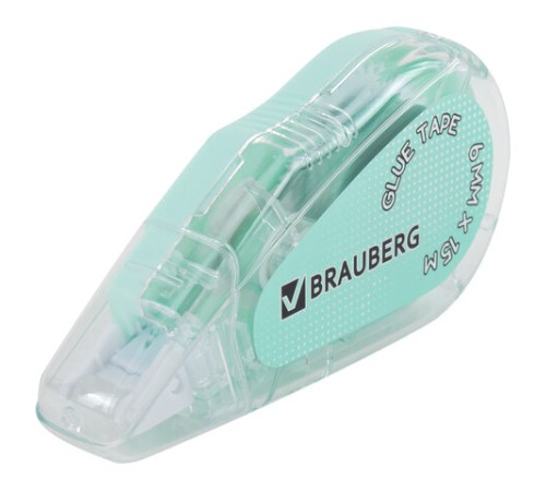 Клей-лента BRAUBERG MAXI, 6 мм х 15 м, корпус зеленый, блистер, 273029