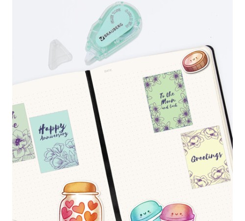 Клей-лента BRAUBERG MAXI, 6 мм х 15 м, корпус зеленый, блистер, 273029