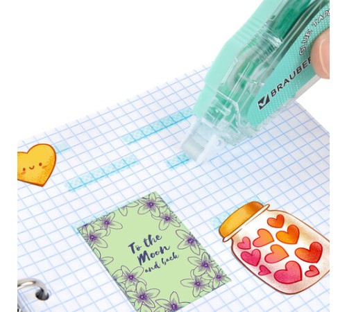 Клей-лента BRAUBERG MAXI, 6 мм х 15 м, корпус зеленый, блистер, 273029