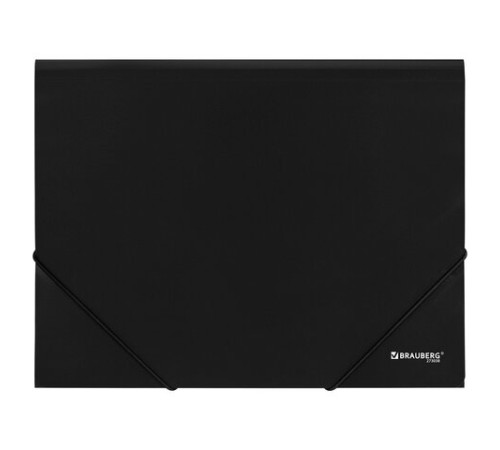 Папка на резинках А4 BRAUBERG UNIVERSAL, черная, до 300 листов, 0,5 мм, 273038