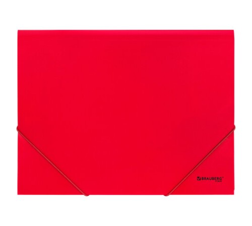Папка на резинках А4 BRAUBERG UNIVERSAL, красная, до 300 листов, 0,5 мм, 273039
