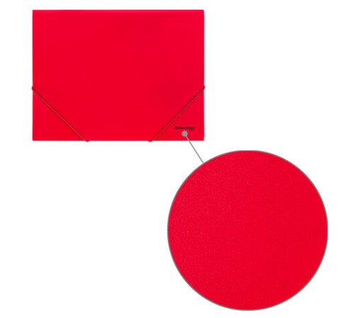 Папка на резинках А4 BRAUBERG UNIVERSAL, красная, до 300 листов, 0,5 мм, 273039