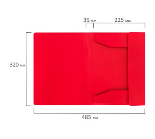 Папка на резинках А4 BRAUBERG UNIVERSAL, красная, до 300 листов, 0,5 мм, 273039