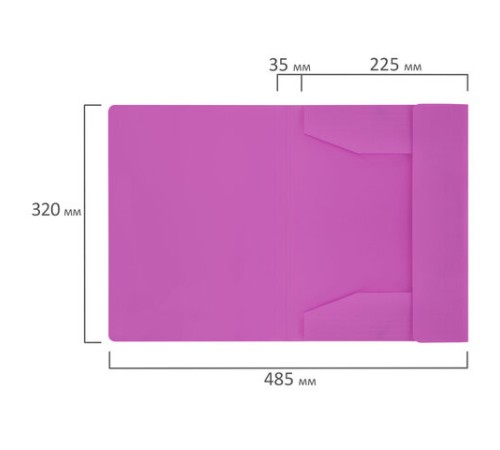 Папка на резинках А4 BRAUBERG PIXEL, фиолетовая, до 300 листов, 0,5 мм, 273042