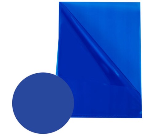 Папка-уголок прозрачная А4 BRAUBERG UNIVERSAL, синяя, 0,10 мм, со штрихкодом, 273045