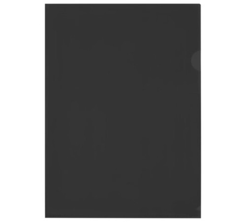 Папка-уголок прозрачная А4 BRAUBERG UNIVERSAL, черная, 0,10 мм, со штрихкодом, 273046