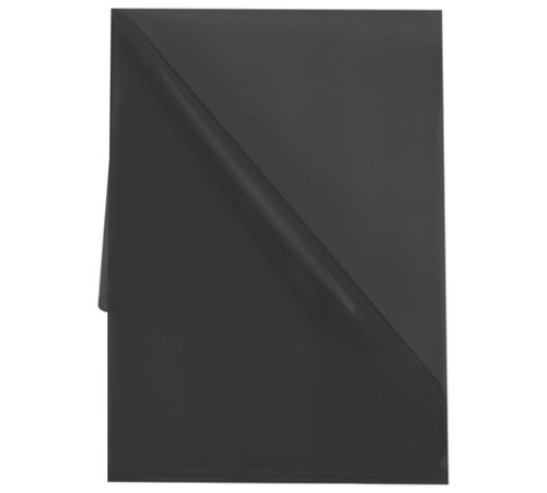 Папка-уголок прозрачная А4 BRAUBERG UNIVERSAL, черная, 0,10 мм, со штрихкодом, 273046