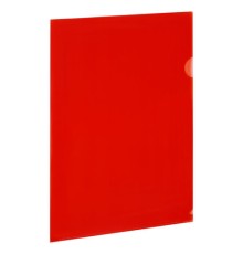 Папка-уголок прозрачная А4 BRAUBERG UNIVERSAL, красная, 0,10 мм, со штрихкодом, 273047