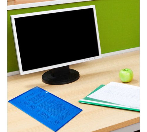 Папка-уголок жесткая прозрачная А4 BRAUBERG UNIVERSAL, синяя, 0,15 мм, со штрихкодом, 273050