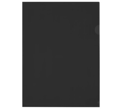 Папка-уголок жесткая прозрачная А4 BRAUBERG UNIVERSAL, черная, 0,15 мм, со штрихкодом, 273051