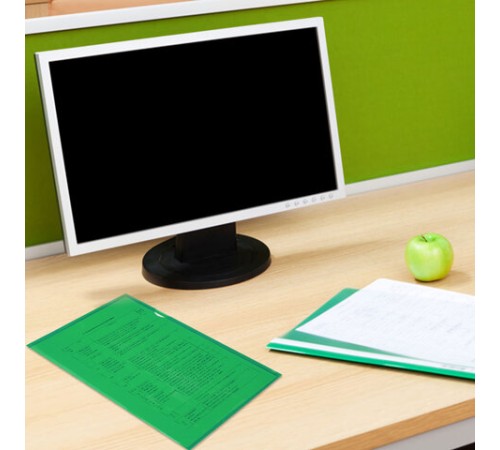 Папка-уголок жесткая прозрачная А4 BRAUBERG UNIVERSAL, зеленая, 0,15 мм, со штрихкодом, 273053