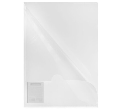 Папка-уголок жесткая А4 BRAUBERG UNIVERSAL, прозрачная, 0,18 мм, со штрихкодом, 273054